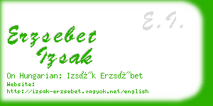 erzsebet izsak business card